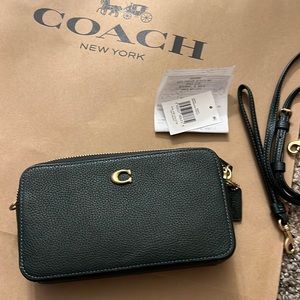 Coach Kira wristlet/crossbody in amazon green